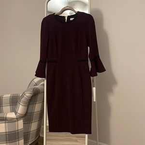 Calvin Klein Plum midi dress size 6 NWT